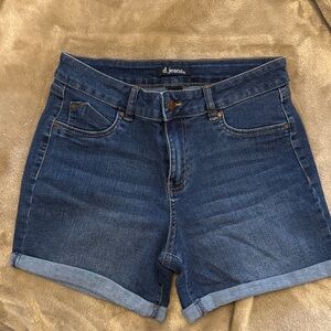 d. jeans Dark Blue Denim Cuffed Women's Shorts